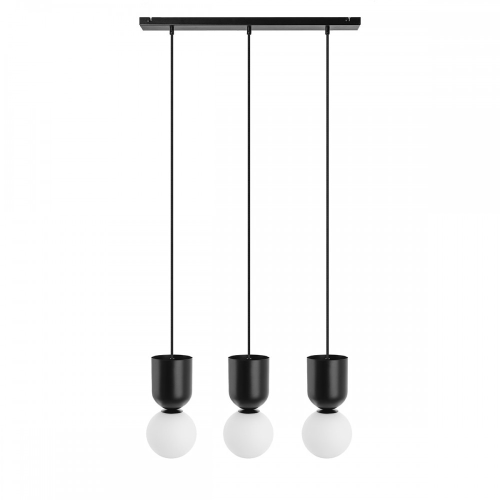 Suspension/Plafonnier Luoti Cluster base en métal avec trois diffuseurs en verre au design contemporain par Ummo Lighting Suspension/Plafonnier Luoti Cluster base en métal avec trois diffuseurs en verre au design contemporain par Ummo Lighting