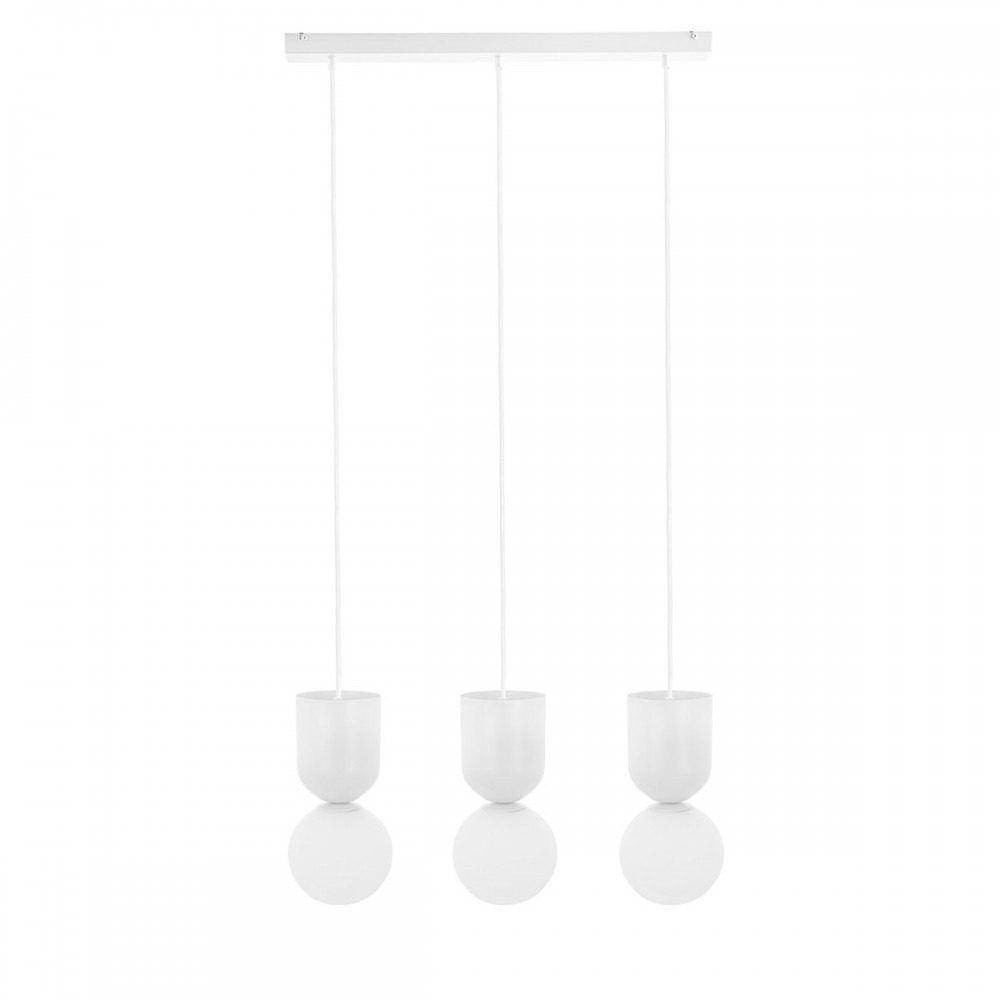 Suspension/Plafonnier Luoti Cluster base en métal avec trois diffuseurs en verre au design contemporain par Ummo Lighting Suspension/Plafonnier Luoti Cluster base en métal avec trois diffuseurs en verre au design contemporain par Ummo Lighting