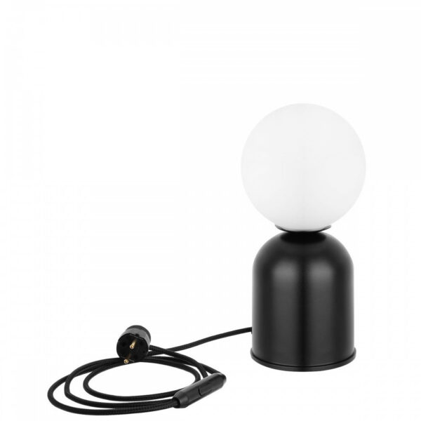 Lampe à poser Luoti base en métal avec diffuseur en boule de verre au design contemporain par Ummo Lighting