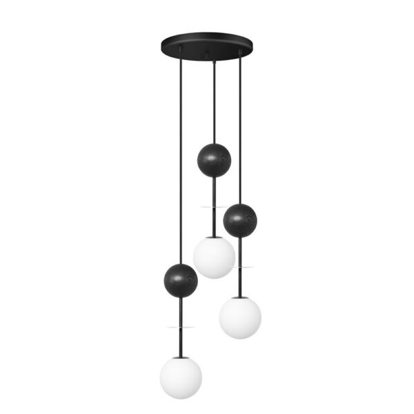 Plafonnier Oio base en métal circulaire avec détail bois au design contemporain par Ummo Lighting