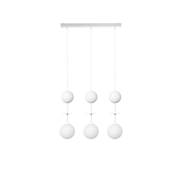 Plafonnier Oio base en métal linéaire avec détail bois au design contemporain par Ummo Lighting