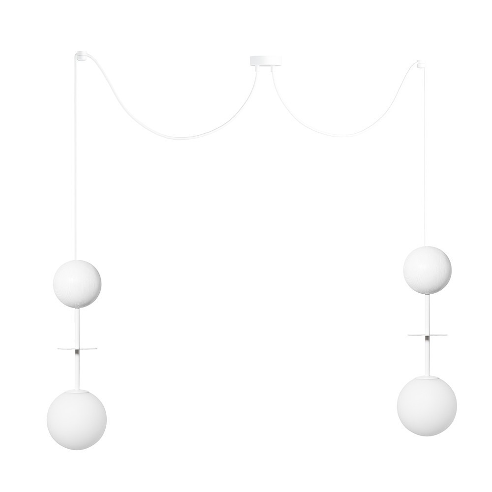 Suspension Oio base en métal et détail bois avec long câble au design contemporain par Ummo Lighting Suspension Oio base en métal et détail bois avec long câble au design contemporain par Ummo Lighting