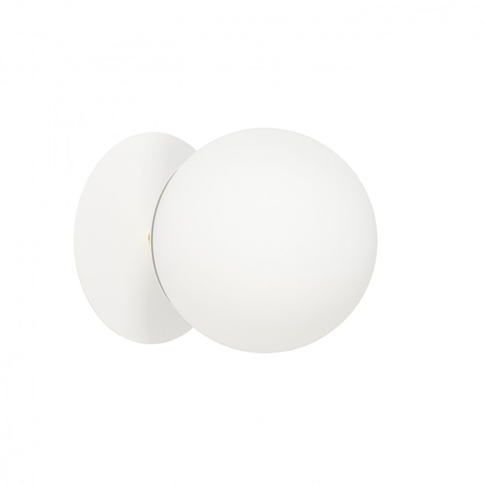 Applique murale/Plafonnier Plaat cadre en métal avec diffuseur en boule blanc opale au design contemporain par Ummo lighting Applique murale/Plafonnier Plaat cadre en métal avec diffuseur en boule blanc opale au design contemporain par Ummo lighting