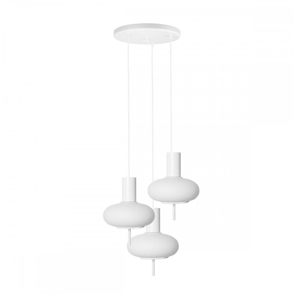 Suspension/Plafonnier Torni Cluster base en métal circulaire avec 3 diffuseurs au design contemporain par Ummo lighting Suspension/Plafonnier Torni Cluster base en métal circulaire avec 3 diffuseurs au design contemporain par Ummo lighting