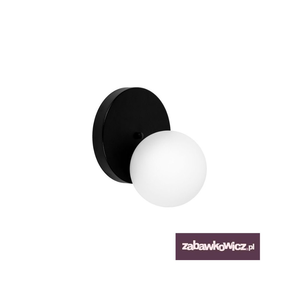 Applique murale Refa cadre en métal avec diffuseur en boule de verre blanc au design contemporain par Ummo lighting