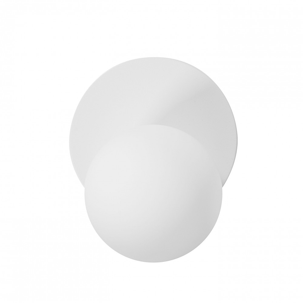 Applique murale Refa cadre en métal avec diffuseur en boule de verre blanc au design contemporain par Ummo lighting Applique murale Refa cadre en métal avec diffuseur en boule de verre blanc au design contemporain par Ummo lighting