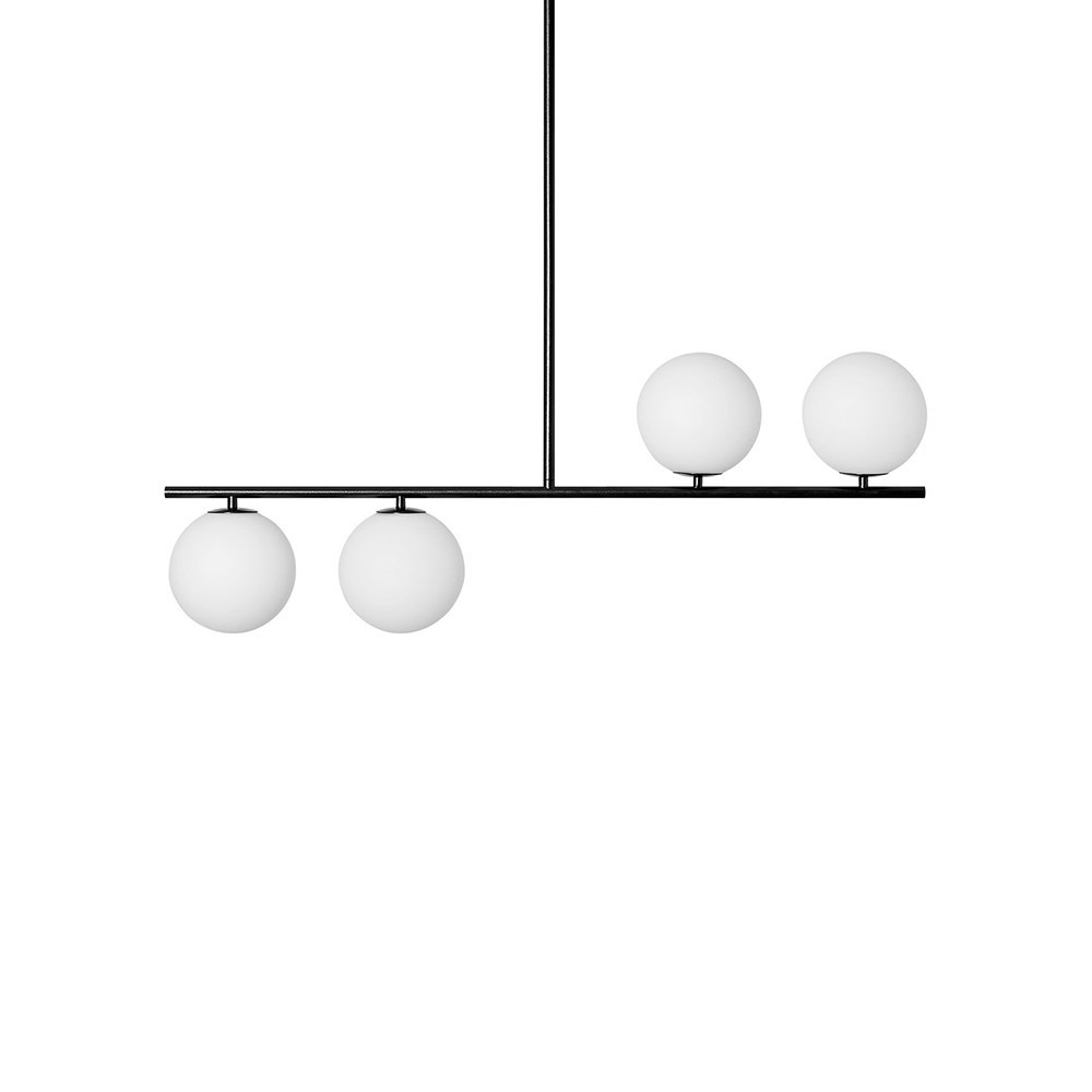 Plafonnier Suguri cadre en métal avec abat-jour en boule de verre au design contemporain par Ummo lighting