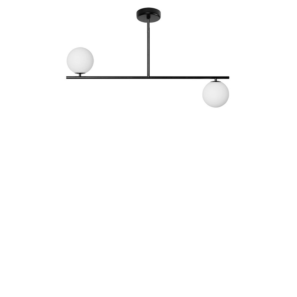 Plafonnier Suguri cadre en métal avec abat-jour en boule de verre au design contemporain par Ummo lighting