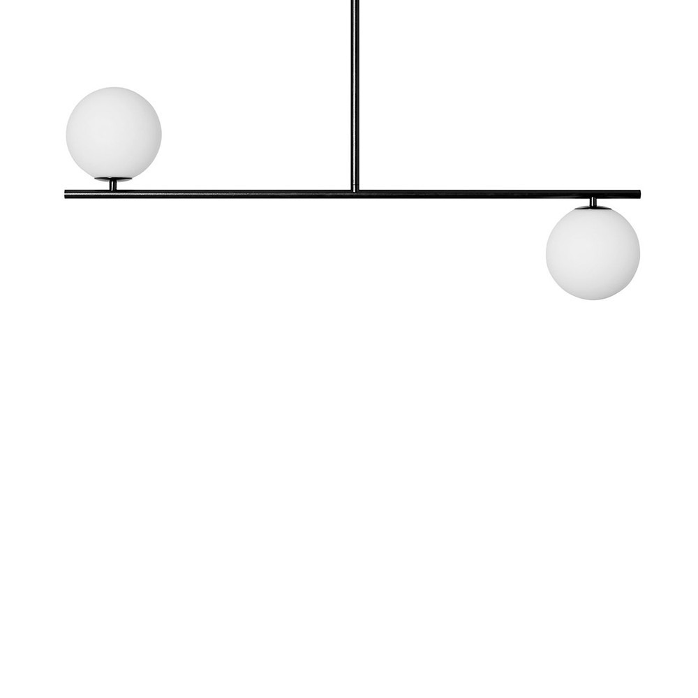 Plafonnier Suguri cadre en métal avec abat-jour en boule de verre au design contemporain par Ummo lighting