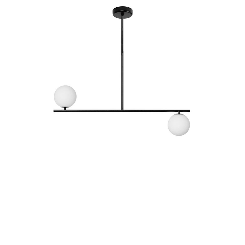 Plafonnier Suguri cadre en métal avec abat-jour en boule de verre au design contemporain par Ummo lighting
