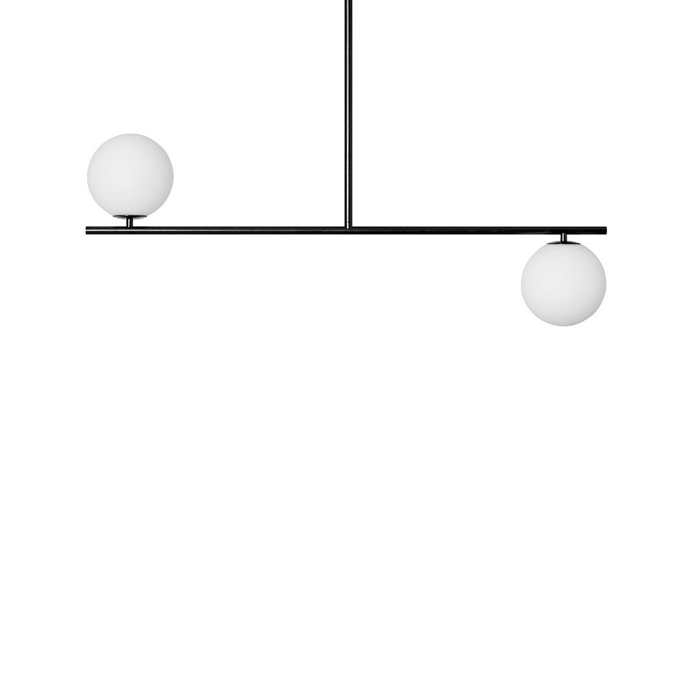 Plafonnier Suguri cadre en métal avec abat-jour en boule de verre au design contemporain par Ummo lighting