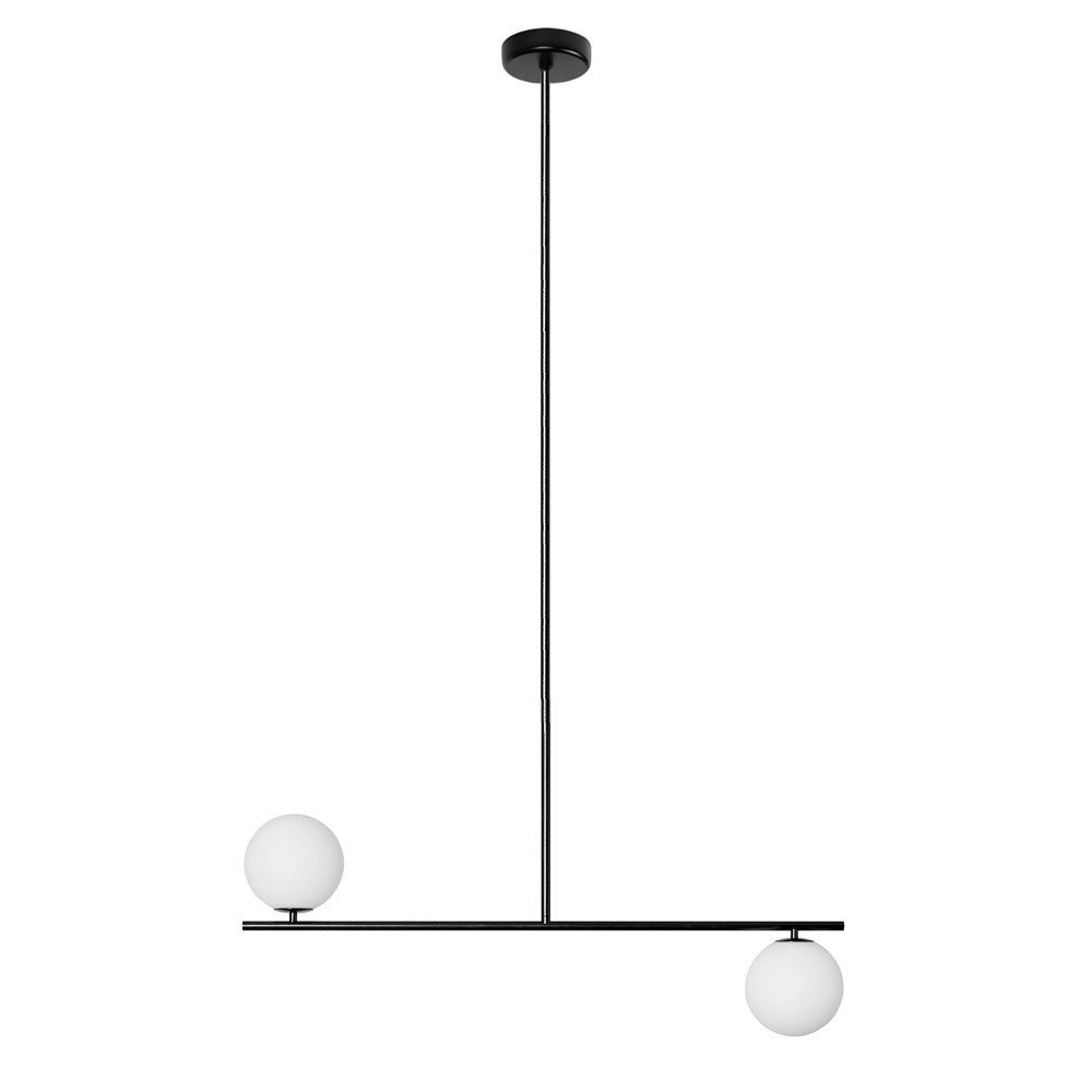 Plafonnier Suguri cadre en métal avec abat-jour en boule de verre au design contemporain par Ummo lighting