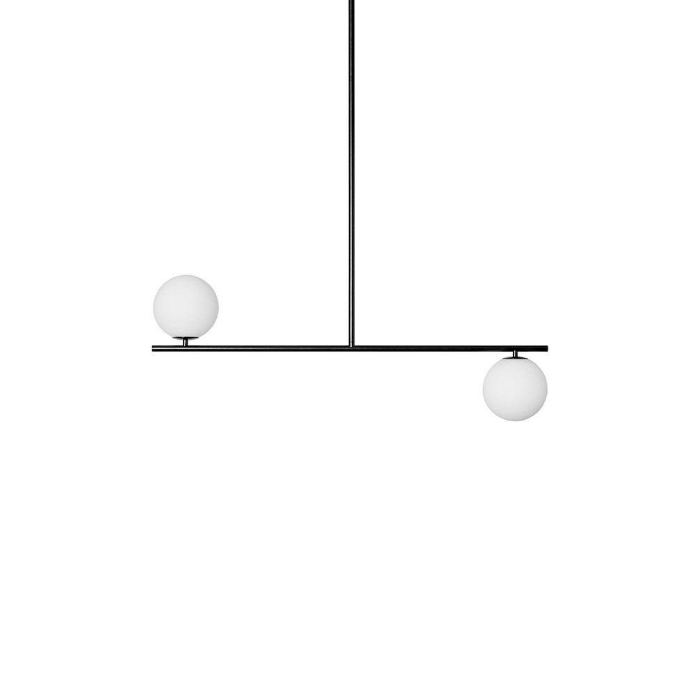 Plafonnier Suguri cadre en métal avec abat-jour en boule de verre au design contemporain par Ummo lighting