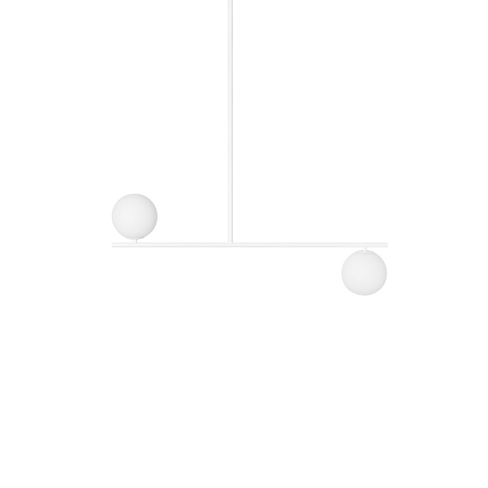 Plafonnier Suguri cadre en métal avec abat-jour en boule de verre au design contemporain par Ummo lighting