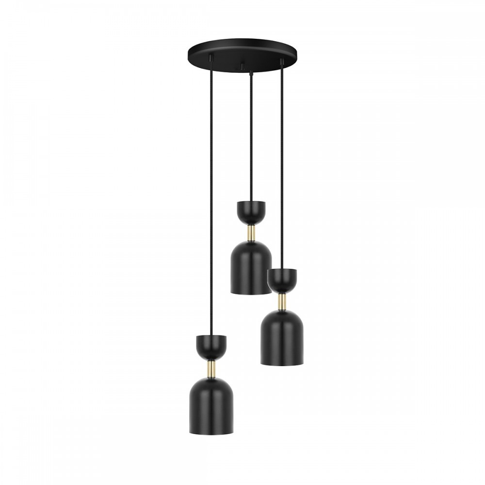 Plafonnier Supuru en métal circulaire avec 3 abat-jour en forme d'une coupe renversé au design contemporain par Ummo Lighting