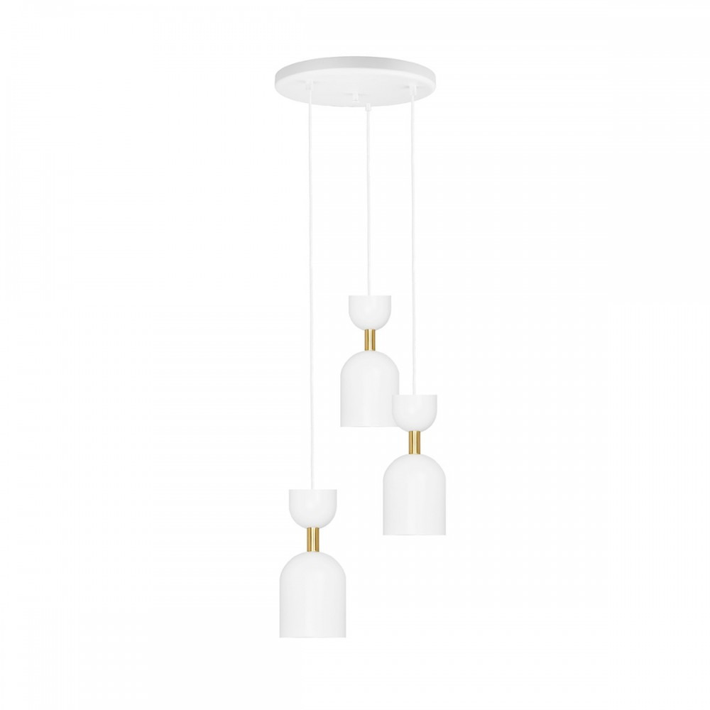 Plafonnier Supuru en métal circulaire avec 3 abat-jour en forme d'une coupe renversé au design contemporain par Ummo Lighting