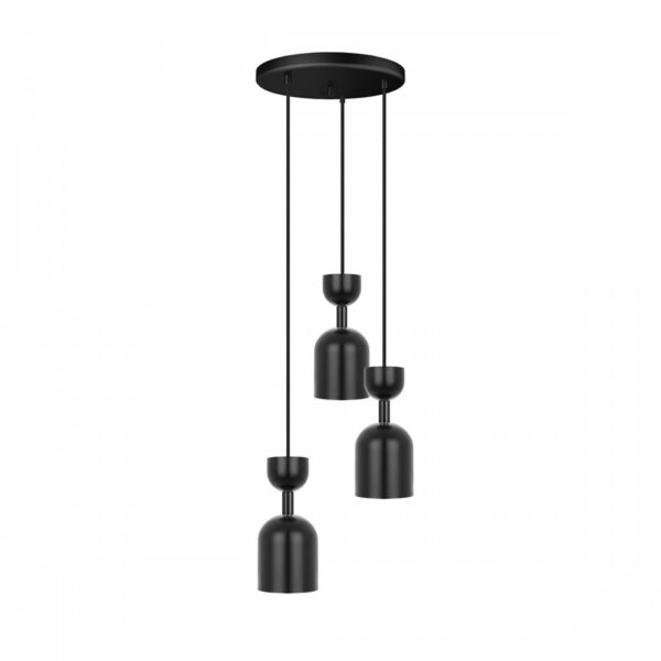 Plafonnier Supuru en métal circulaire avec 3 abat-jour en forme d'une coupe renversé au design contemporain par Ummo Lighting