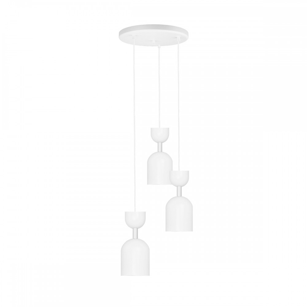 Plafonnier Supuru en métal circulaire avec 3 abat-jour en forme d'une coupe renversé au design contemporain par Ummo Lighting