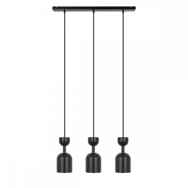 Plafonnier Supuru base en métal linéaire avec 3 abat-jour en forme d'une coupe renversé au design contemporain par Ummo Lighting
