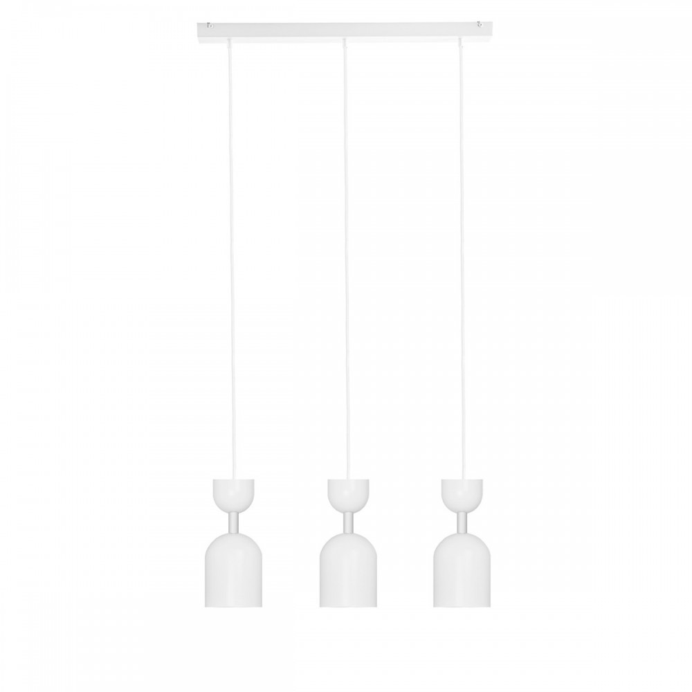 Plafonnier Supuru base en métal linéaire avec 3 abat-jour en forme d'une coupe renversé au design contemporain par Ummo Lighting