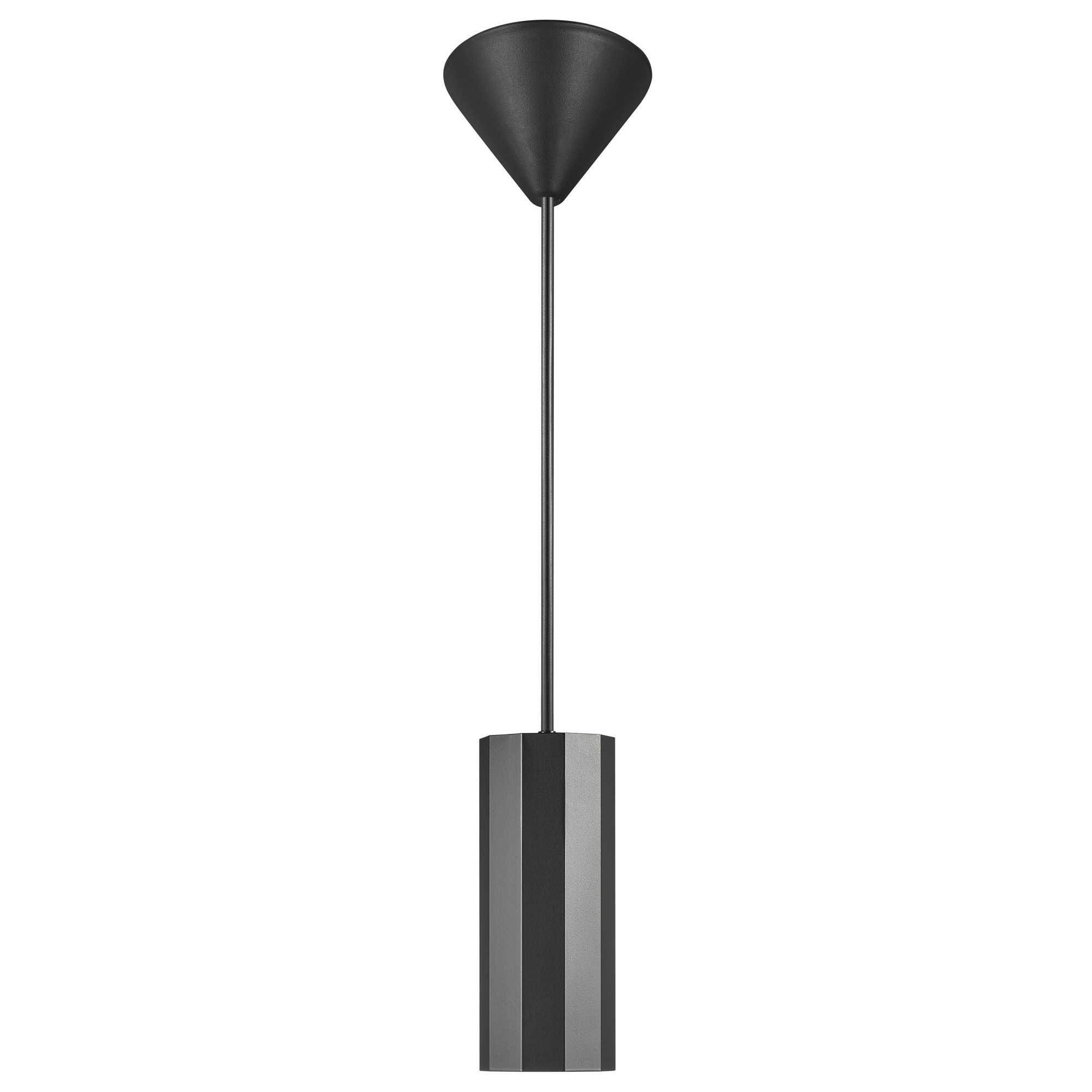 Suspension Alanis cadre en métal noir mat avec abat-jour épuré au design industriel par Nordlux