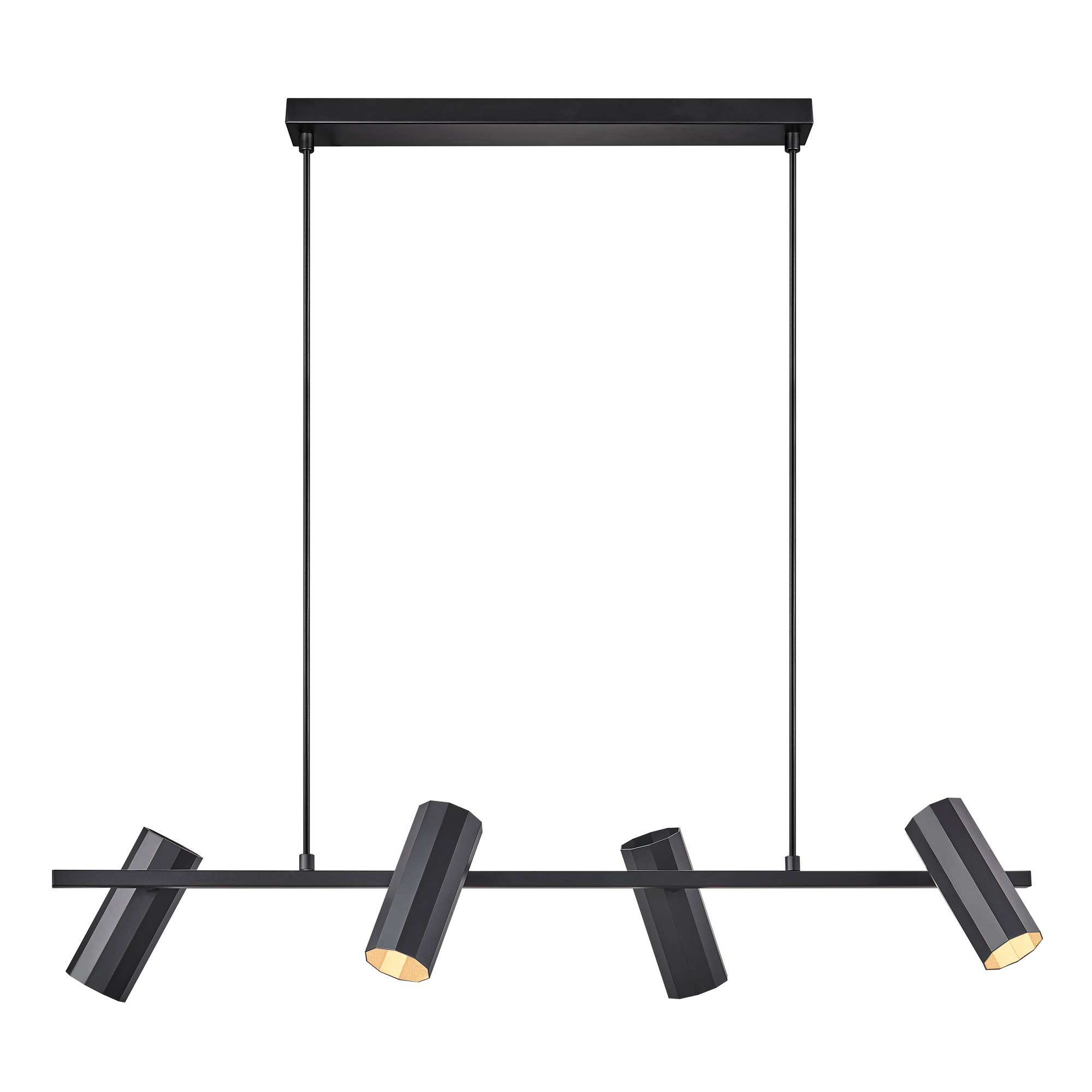 Suspension Alanis cadre en métal linéaire avec 4 abat-jour épuré au design industriel par Nordlux