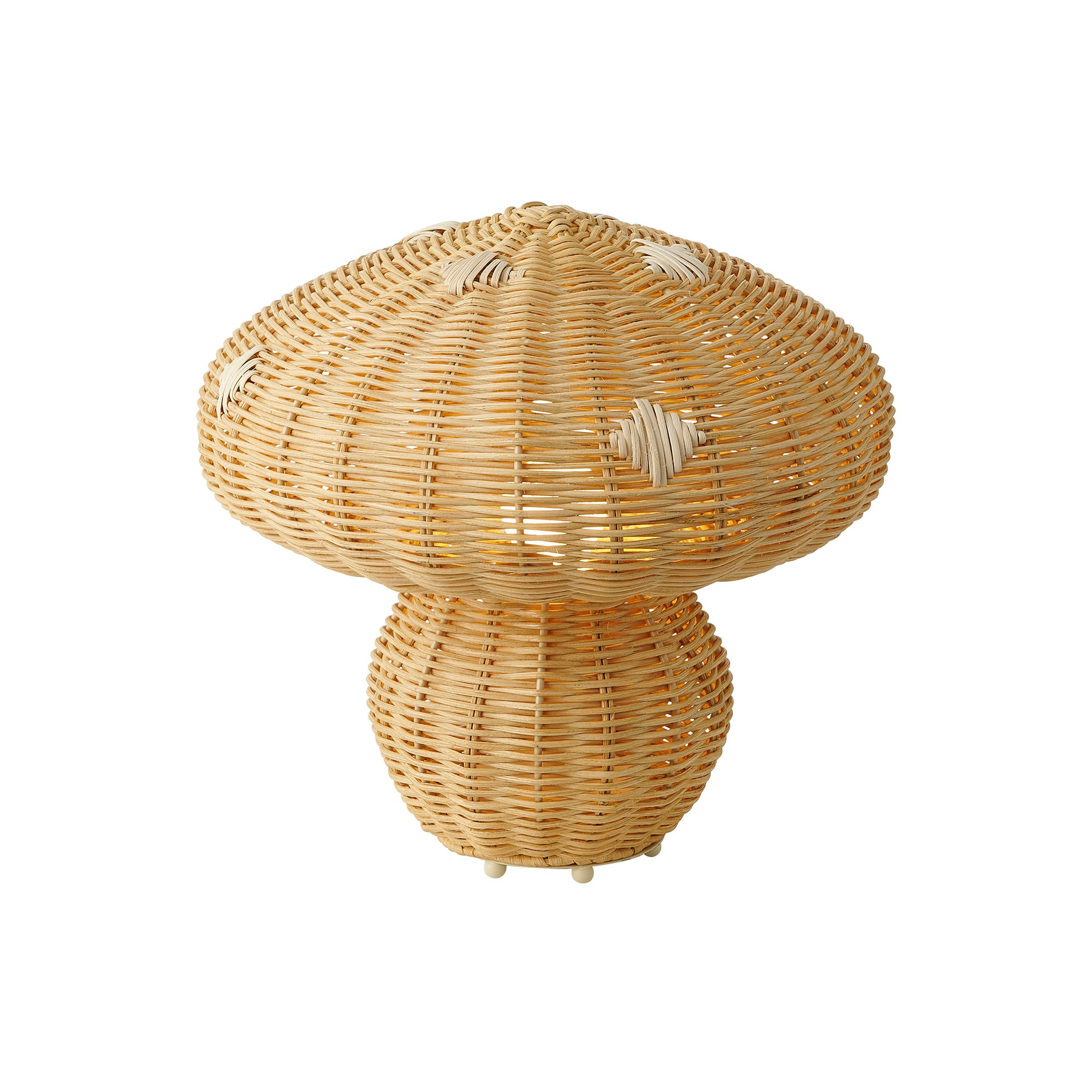 Lampe à poser Allie base en rotin avec abat-jour en forme de champignon au design contemporain par Nordlux