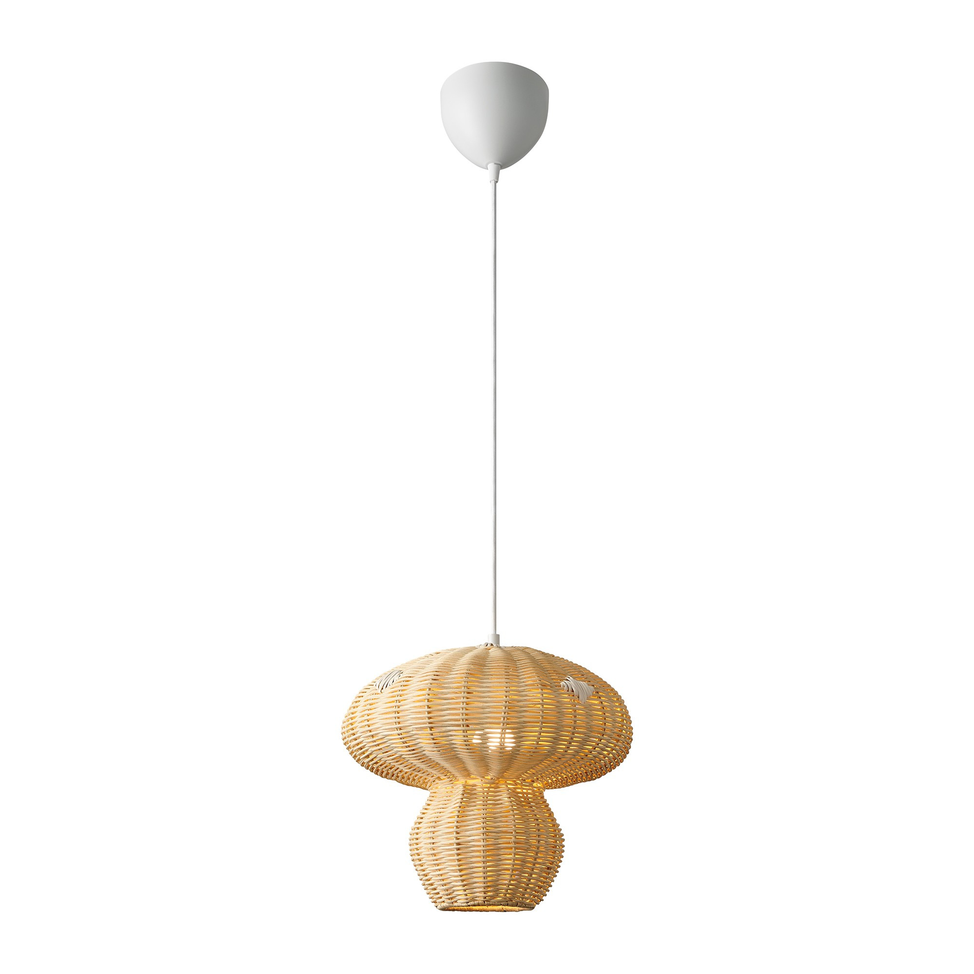Suspension Allie base en métal avec abat-jour en rotin au design contemporain par Nordlux
