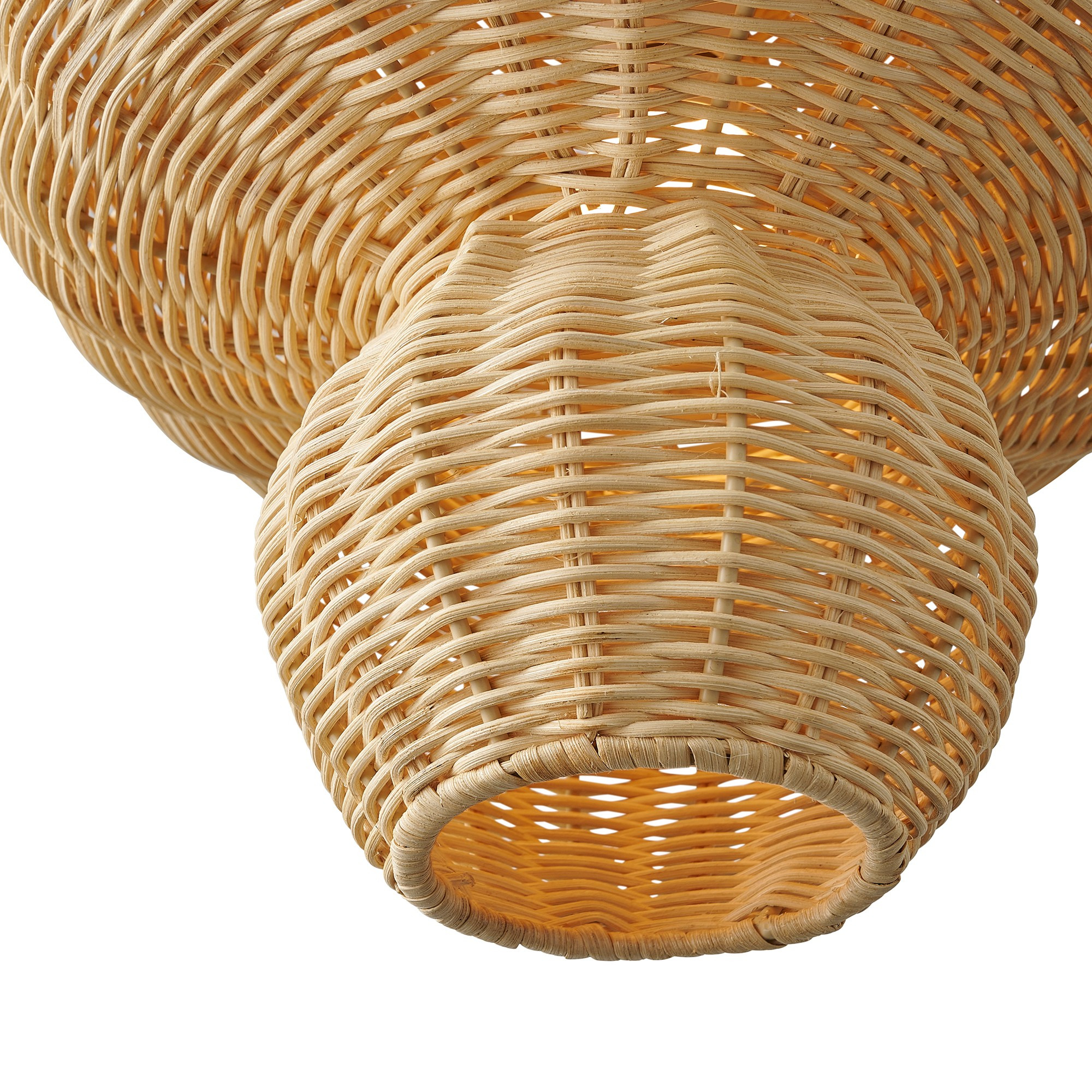 Suspension Allie base en métal avec abat-jour en rotin au design contemporain par Nordlux