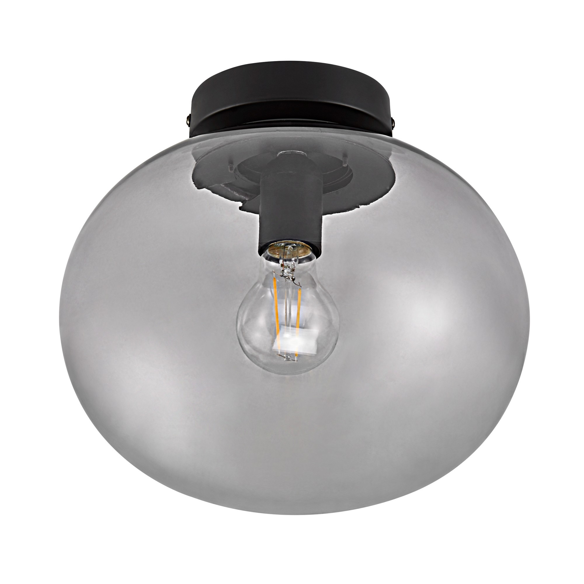 Plafonnier Alton base en métal avec abat-jour en verre soufflé au design contemporain par Nordlux Plafonnier Alton base en métal avec abat-jour en verre soufflé au design contemporain par Nordlux