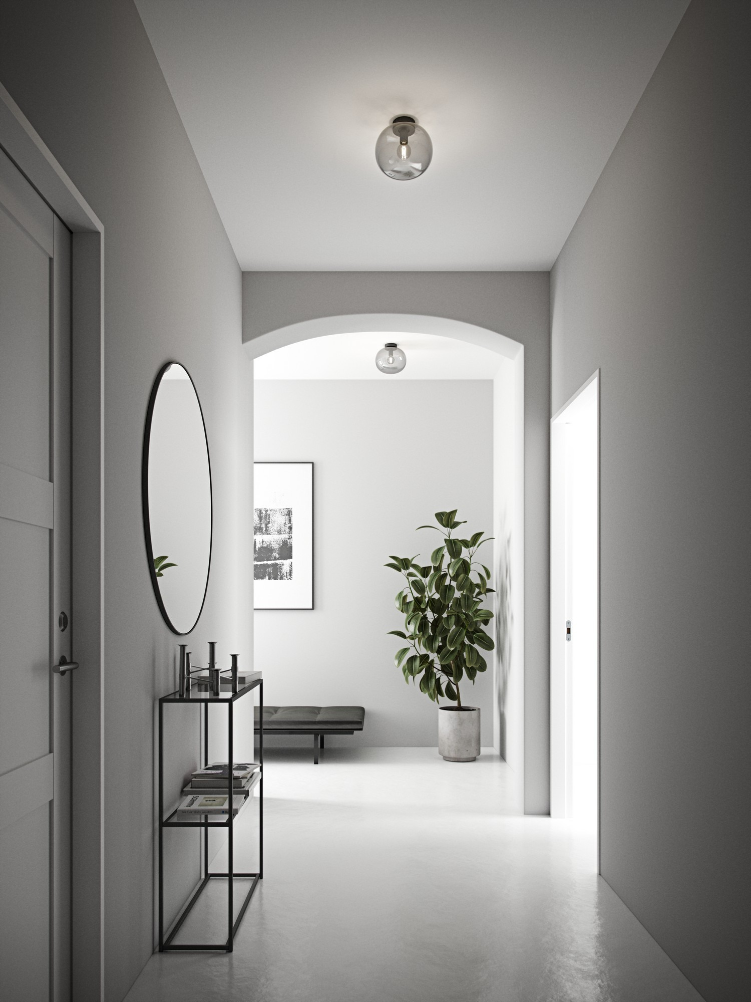 Plafonnier Alton base en métal avec abat-jour en verre soufflé au design contemporain par Nordlux Plafonnier Alton base en métal avec abat-jour en verre soufflé au design contemporain par Nordlux