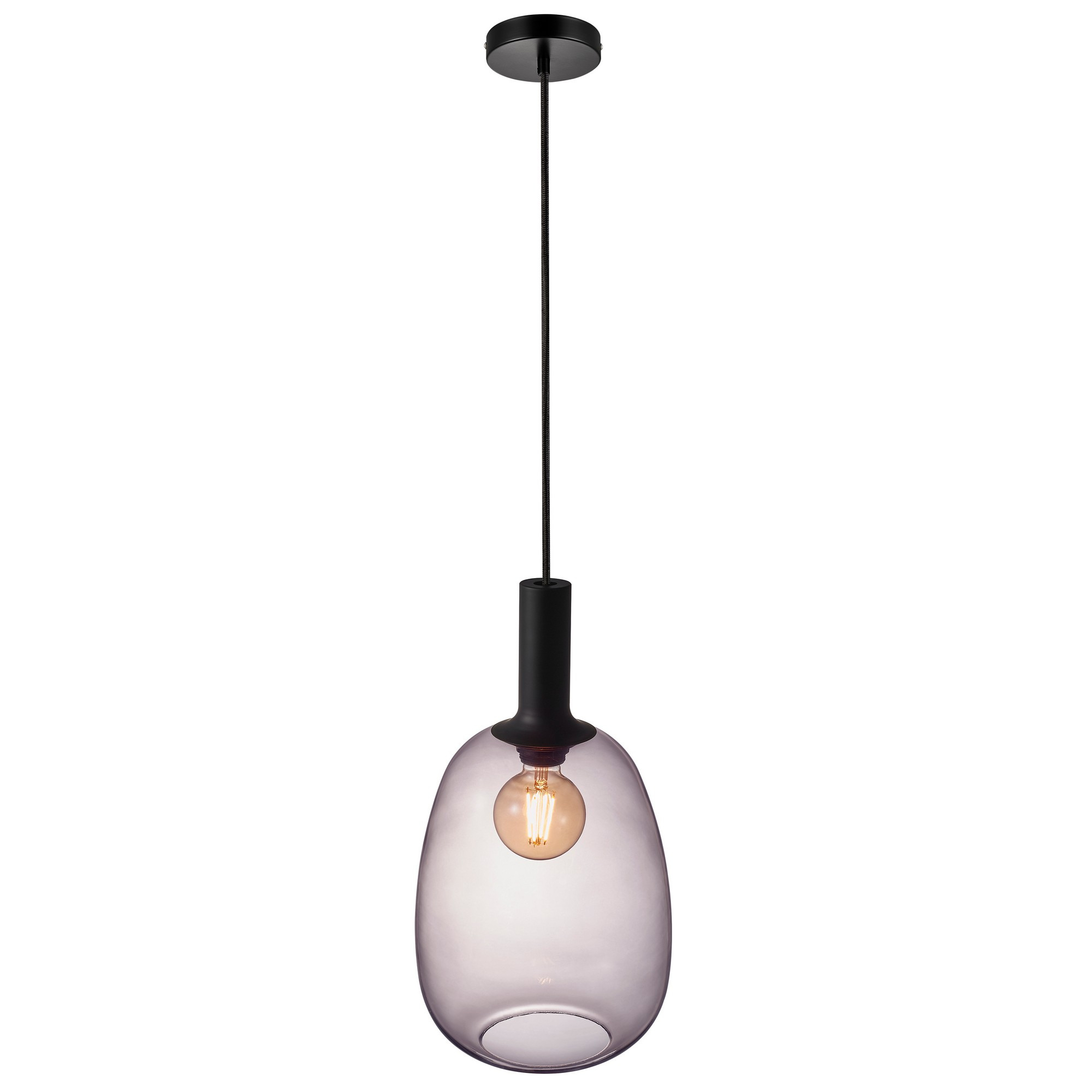 Suspension Alton base en métal avec abat-jour en verre soufflé au design contemporain par Nordlux Suspension Alton base en métal avec abat-jour en verre soufflé au design contemporain par Nordlux