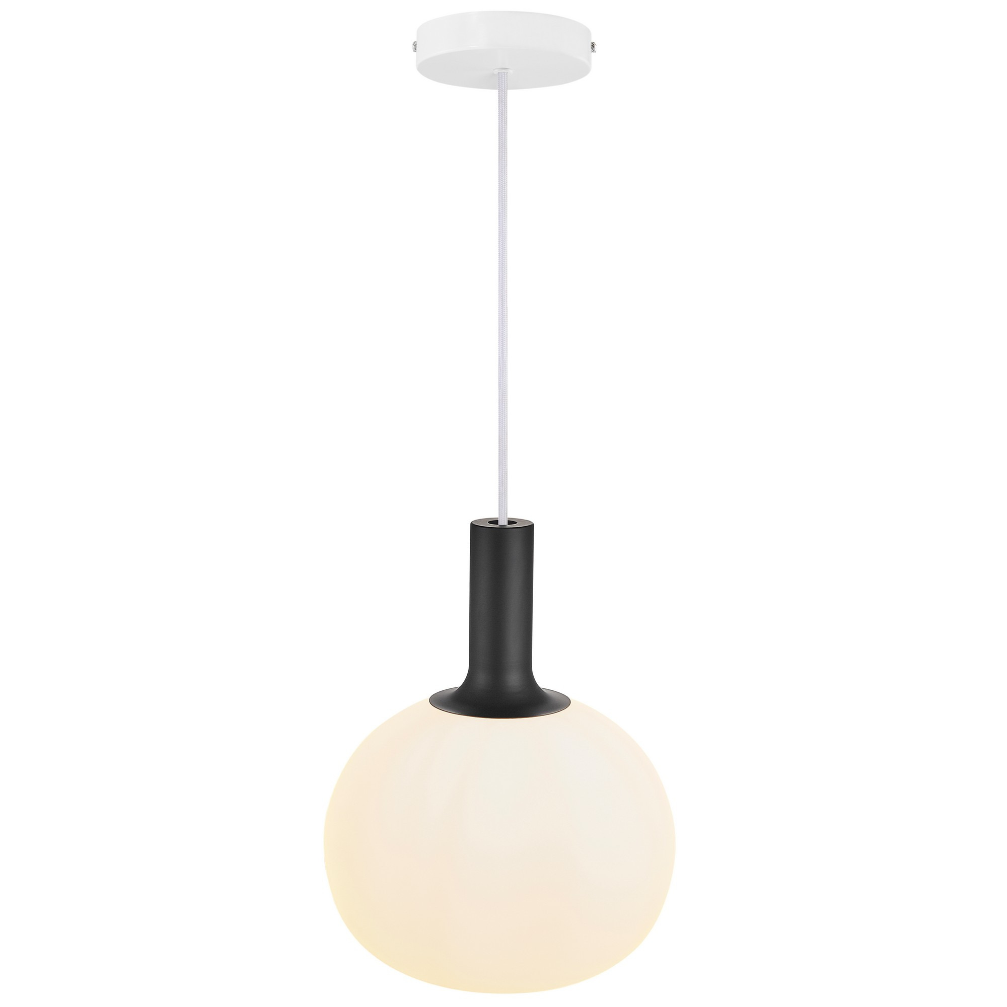 Suspension Alton base en métal avec abat-jour en verre soufflé au design contemporain par Nordlux Suspension Alton base en métal avec abat-jour en verre soufflé au design contemporain par Nordlux