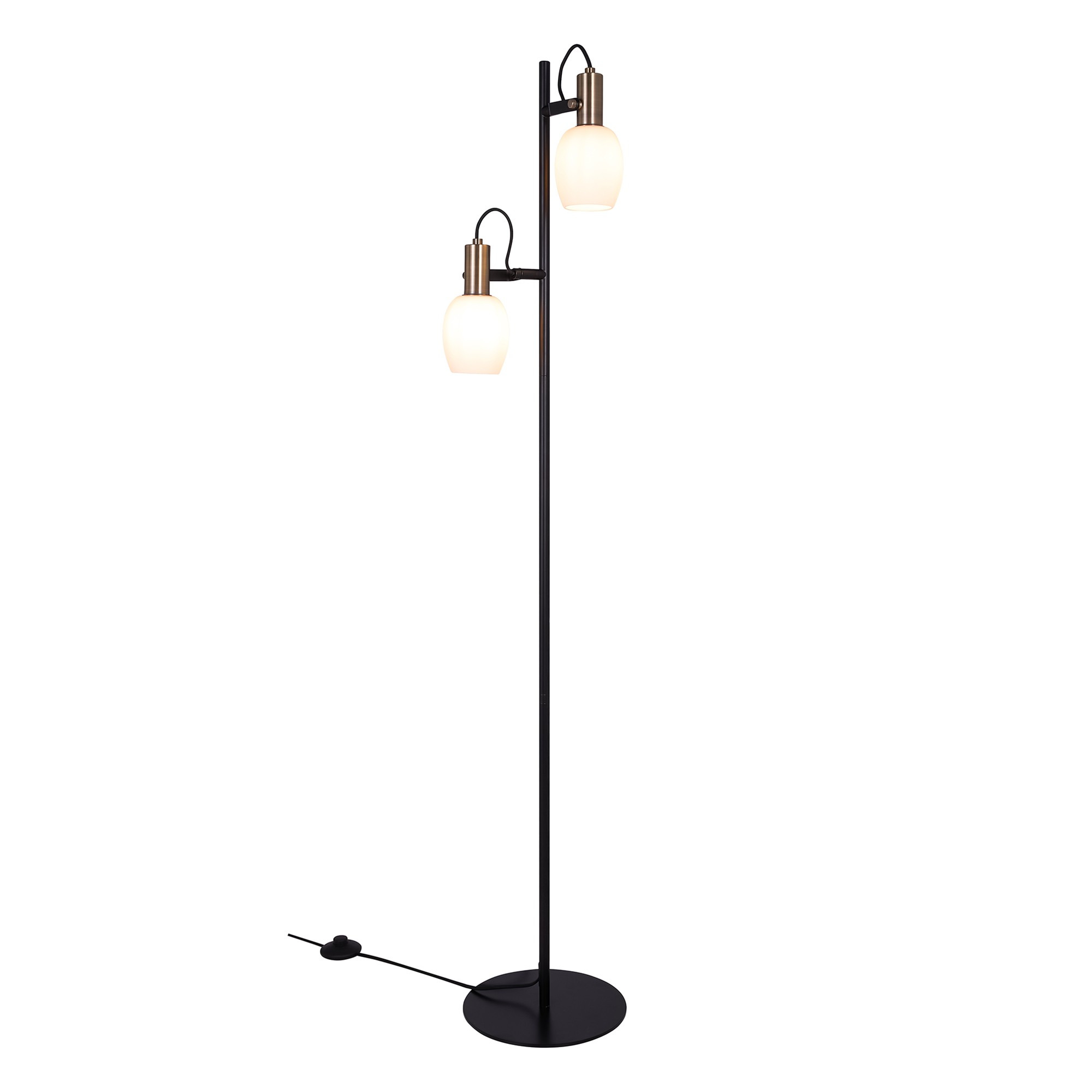 Lampadaire Arild base en métal avec abat-jour en verre soufflé au design contemporain par Nordlux Lampadaire Arild base en métal avec abat-jour en verre soufflé au design contemporain par Nordlux