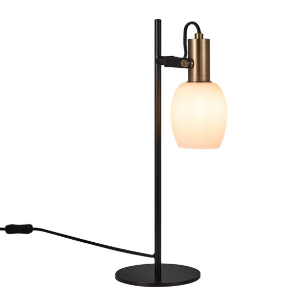 Lampe à poser Arild base en métal avec abat-jour en verre opale au design contemporain par Nordlux