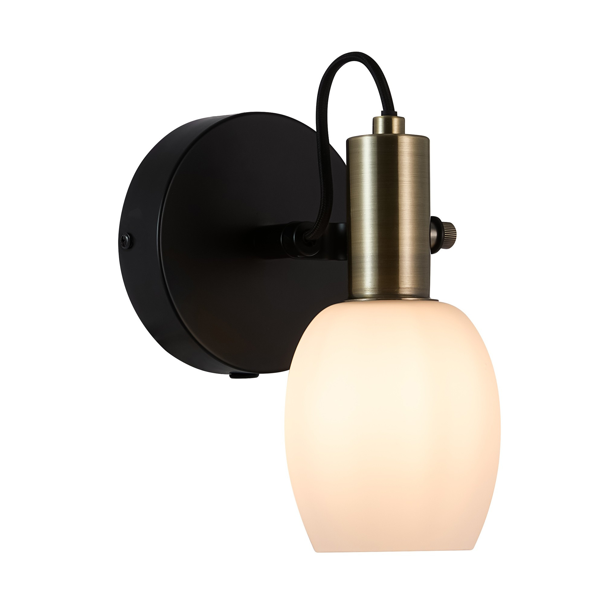 Applique murale Arild base en métal avec abat-jour en verre opale au design contemporain par Nordlux