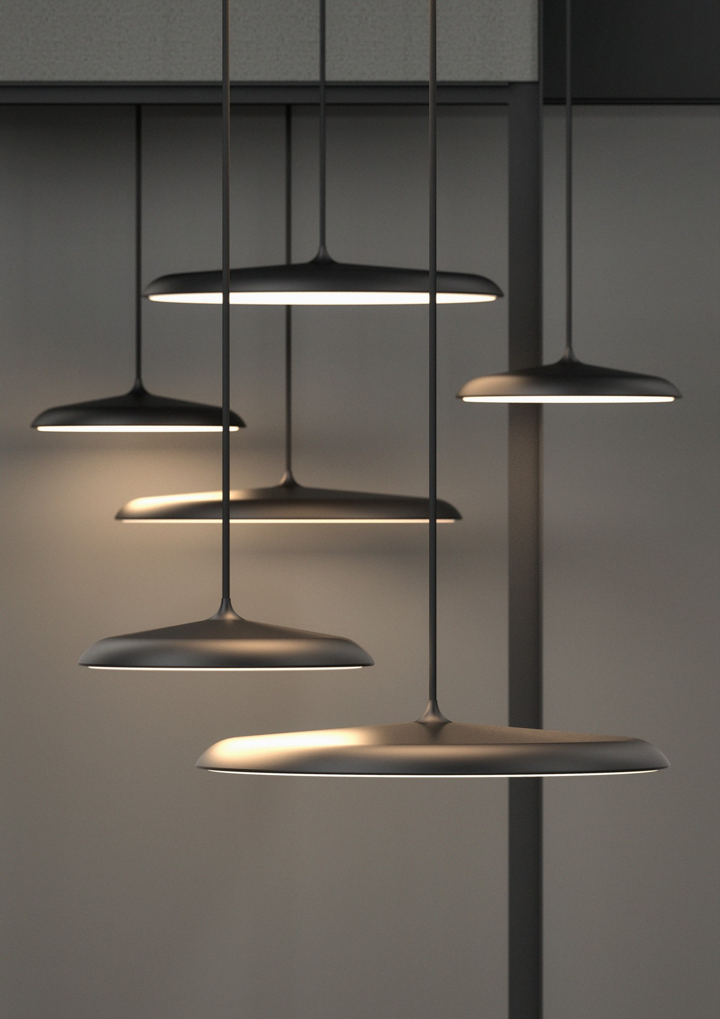 Suspension Artist en métal avec diffuseur en forme de cymbale au design contemporain par Design For the People Suspension Artist en métal avec diffuseur en forme de cymbale au design contemporain par Design For the People