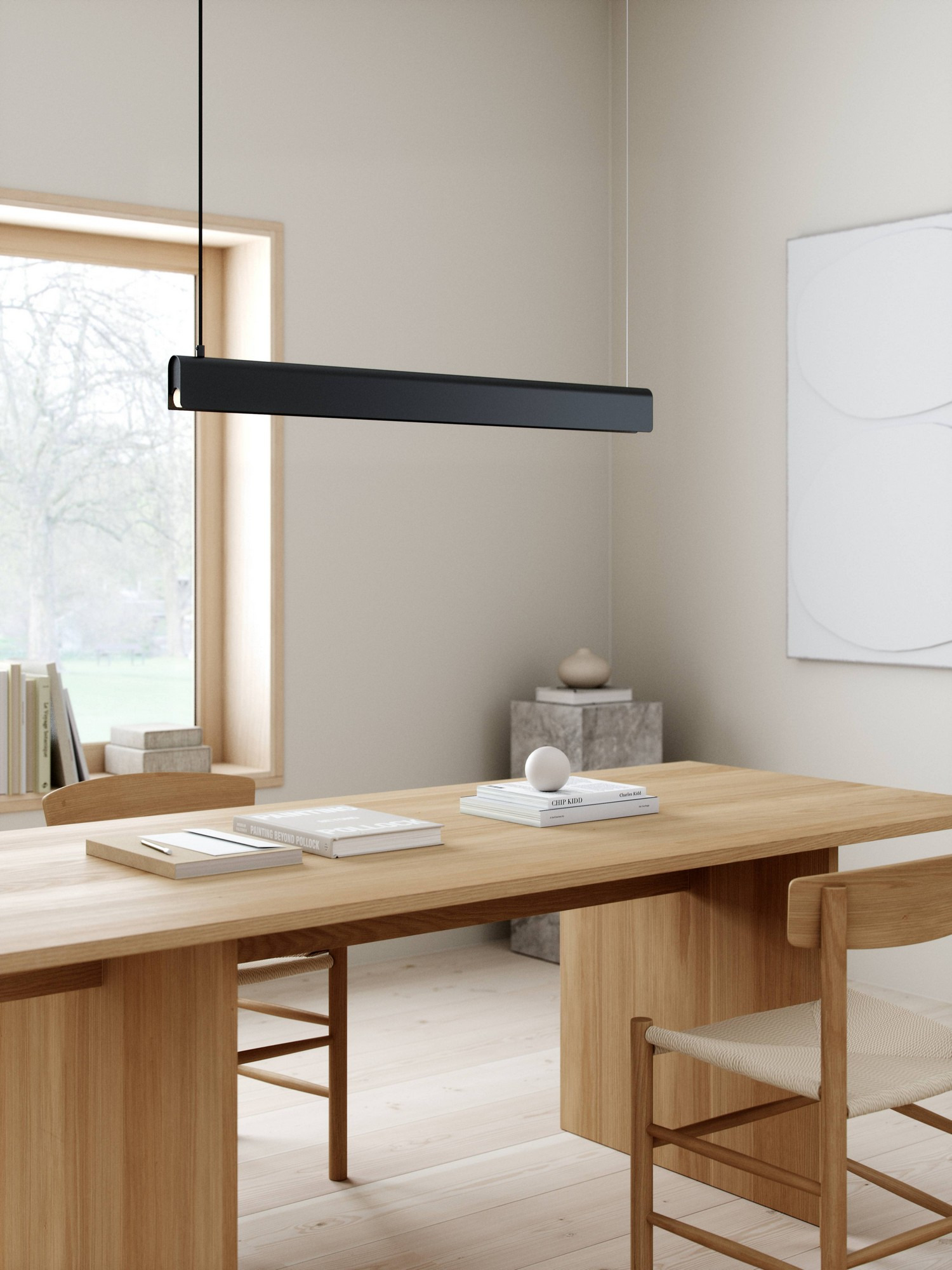Suspension Beau base en métal avec abat-jour horizontale au design industriel par Design For the People