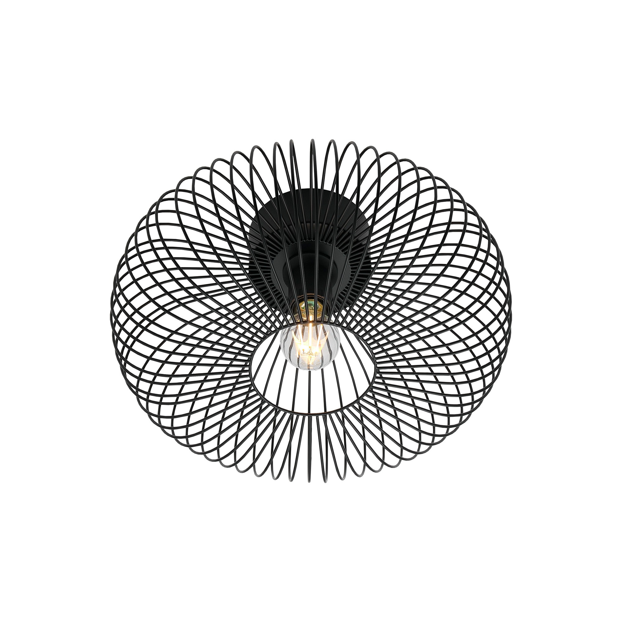 Plafonnier Beroni base en métal avec abat-jour en fils métalliques courbés au design contemporain par Nordlux