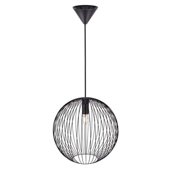 Suspension Beroni base en métal avec abat-jour en fils métalliques courbés au design contemporain par Nordlux