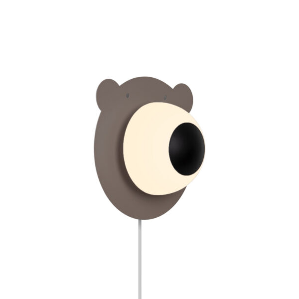Applique murale Bruna Bear cadre en métal avec abat-jour en verre blanc opale au design contemporain par Nordlux