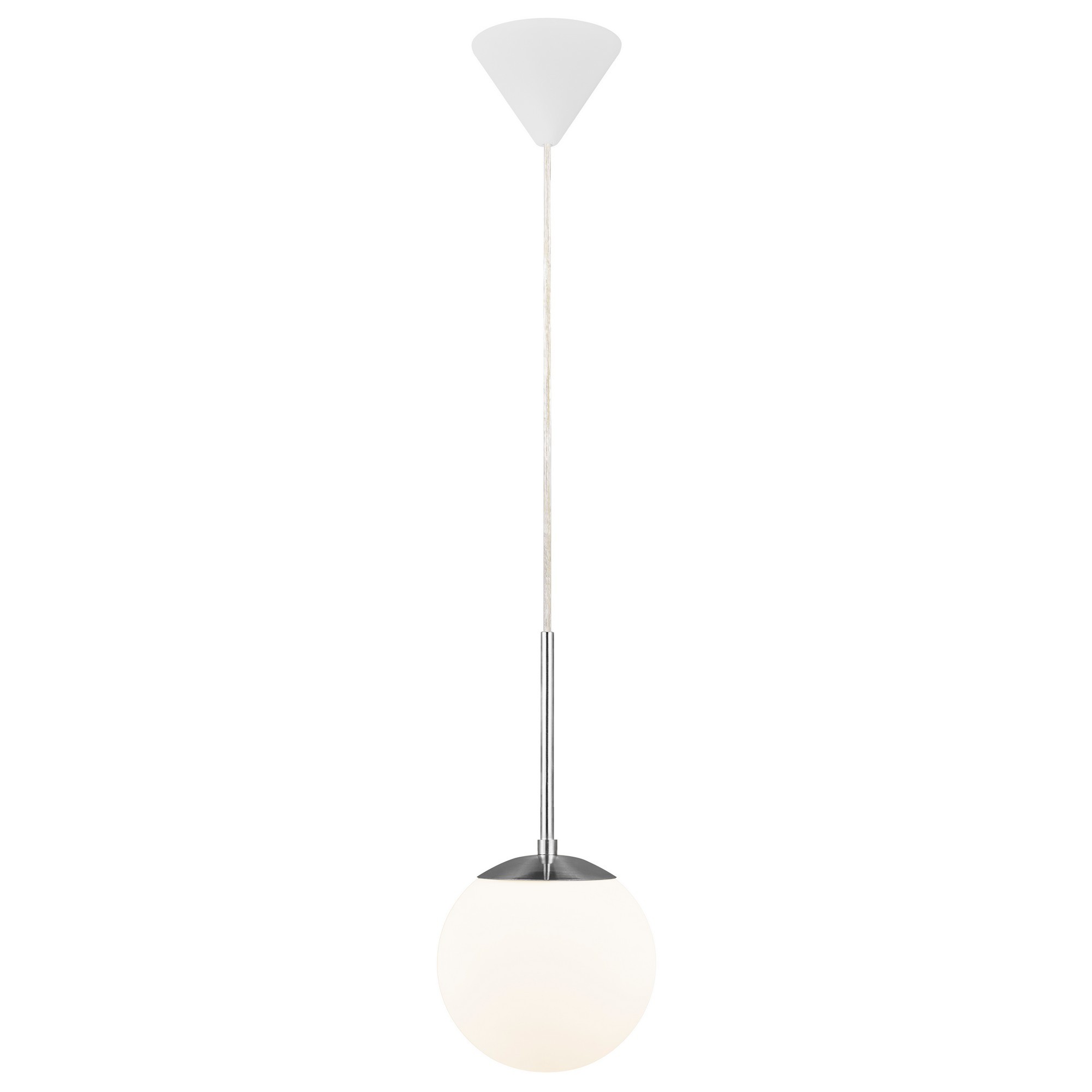 Suspension Cafe cadre en métal avec abat-jour en verre opale blanc au design contemporain par Nordlux