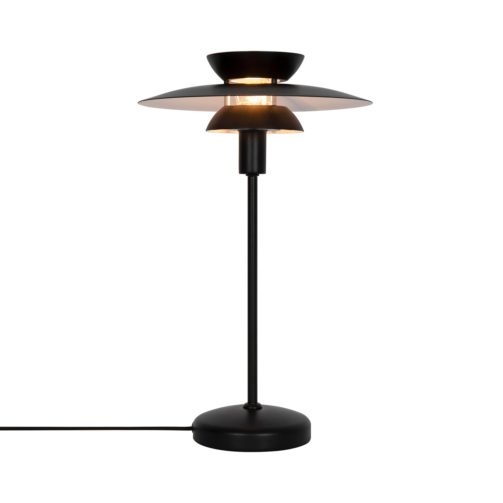 Lampe à poser Carmen base en métal avec abat-jour multicouches au design contemporain par Nordlux