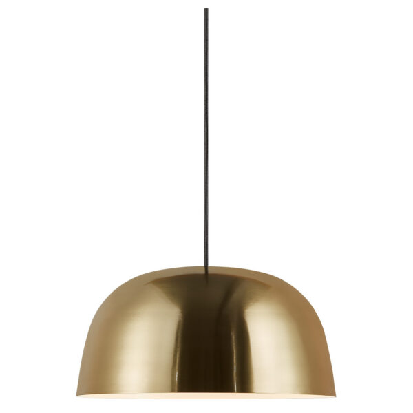 Suspension Cera cadre en laiton avec abat-jour arrondie au design contemporainl par Nordlux