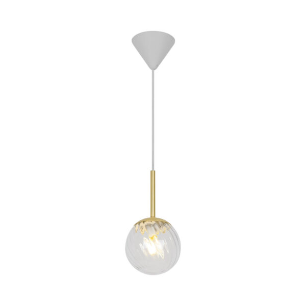 Suspension Chisell cadre en métal avec abat-jour en verre tourbillon au design contemporain par Nordlux