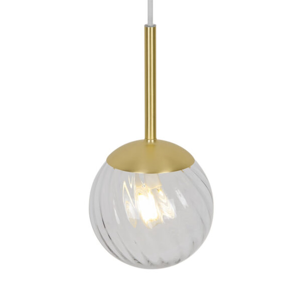 Suspension Chisell cadre en métal avec abat-jour en verre tourbillon au design contemporain par Nordlux