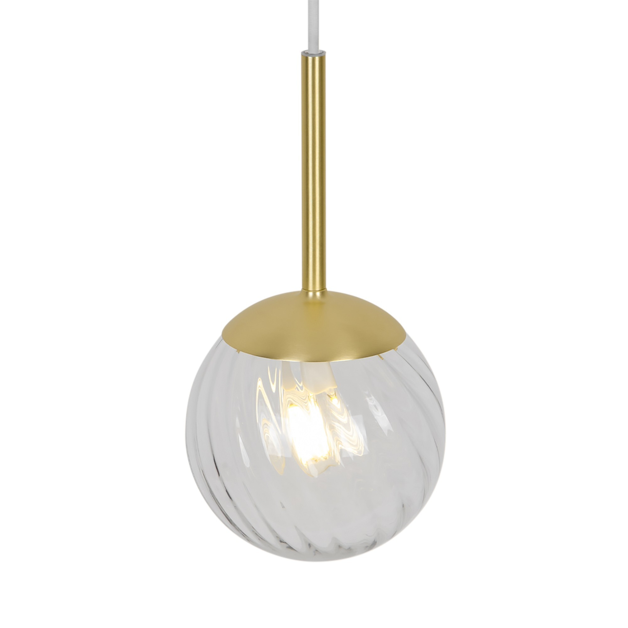 Suspension Chisell cadre en métal avec abat-jour en verre tourbillon au design contemporain par Nordlux