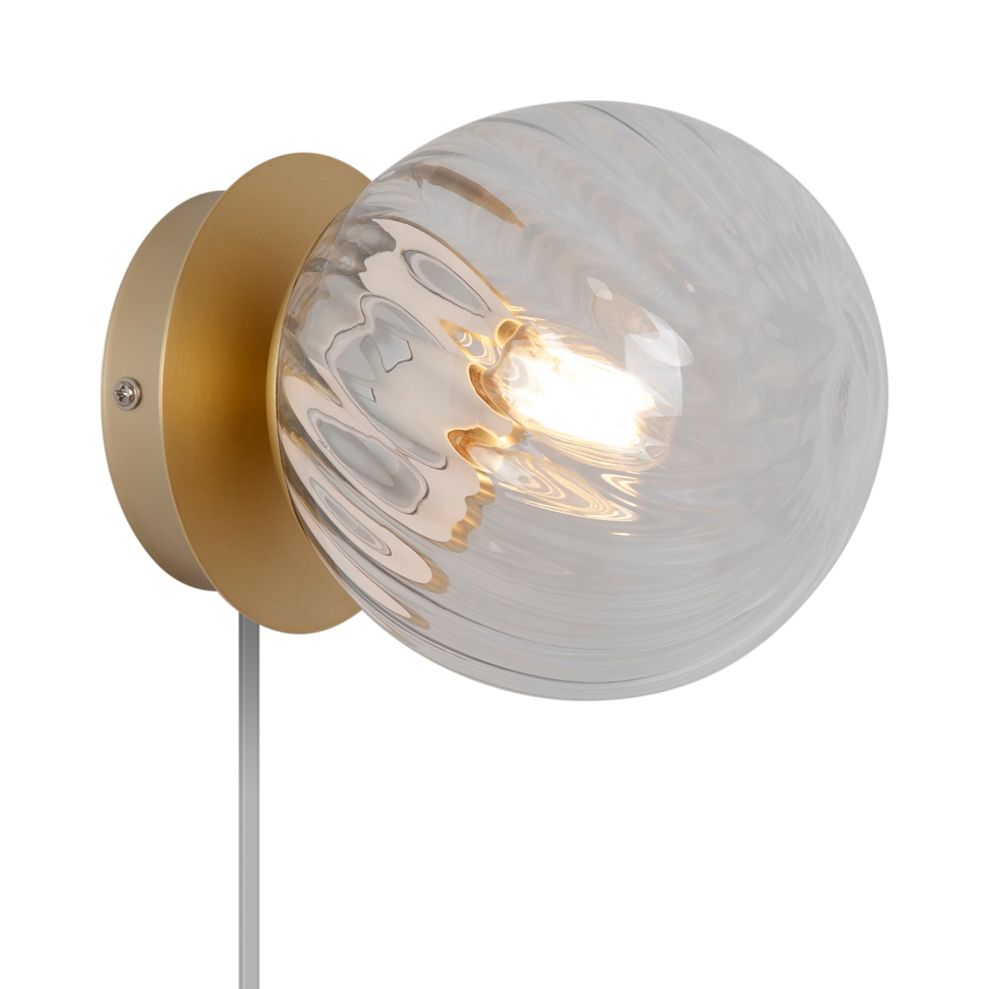 Applique murale Chisell cadre en métal avec abat-jour en verre tourbillon au design contemporain par Nordlux