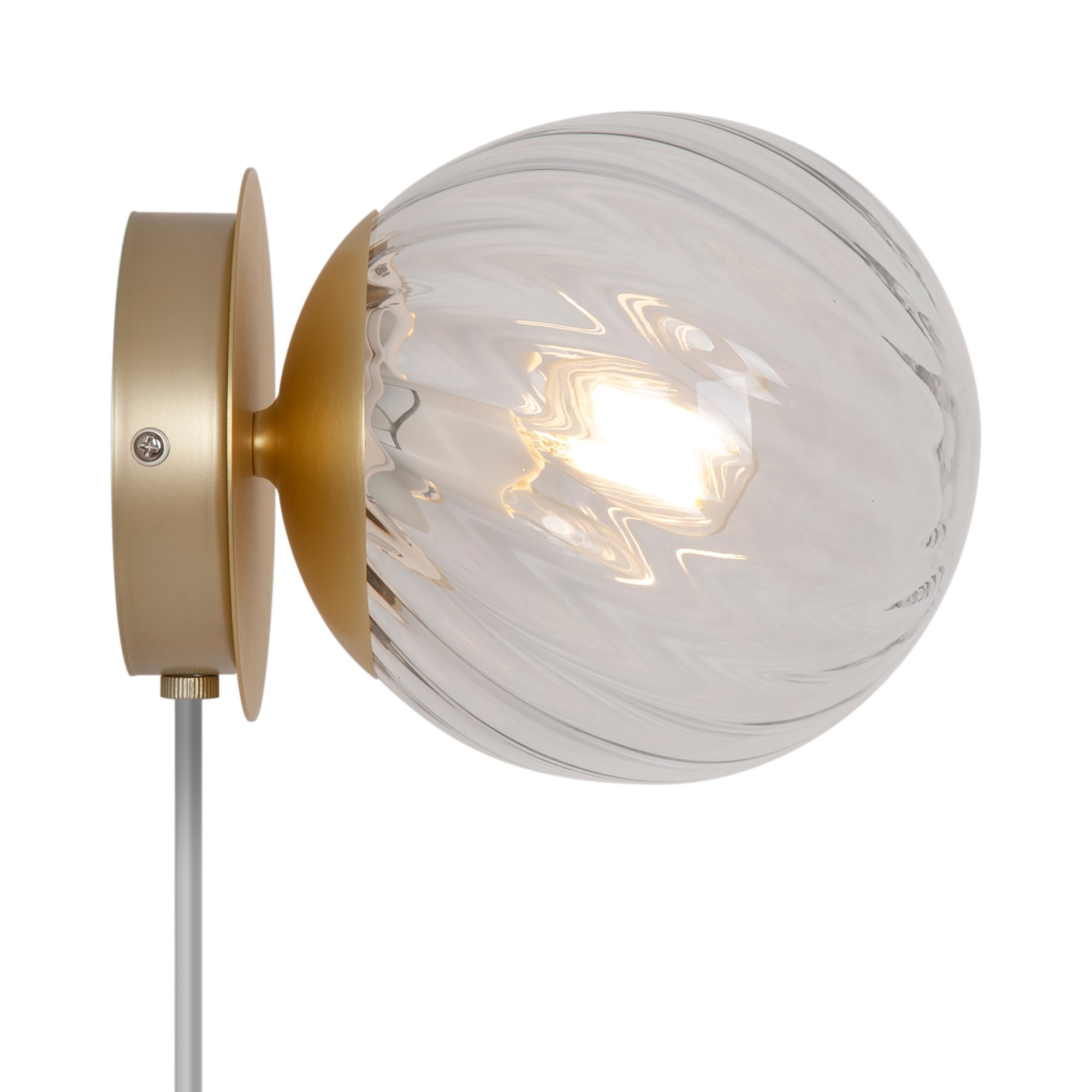 Applique murale Chisell cadre en métal avec abat-jour en verre tourbillon au design contemporain par Nordlux
