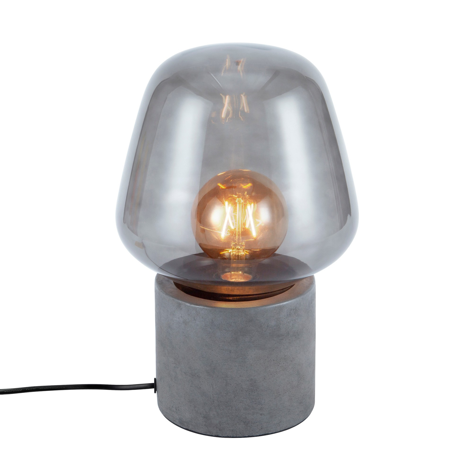 Lampe à poser Christina base en béton avec abat-jour en verre soufflé au design industriel par Nordlux Lampe à poser Christina base en béton avec abat-jour en verre soufflé au design industriel par Nordlux